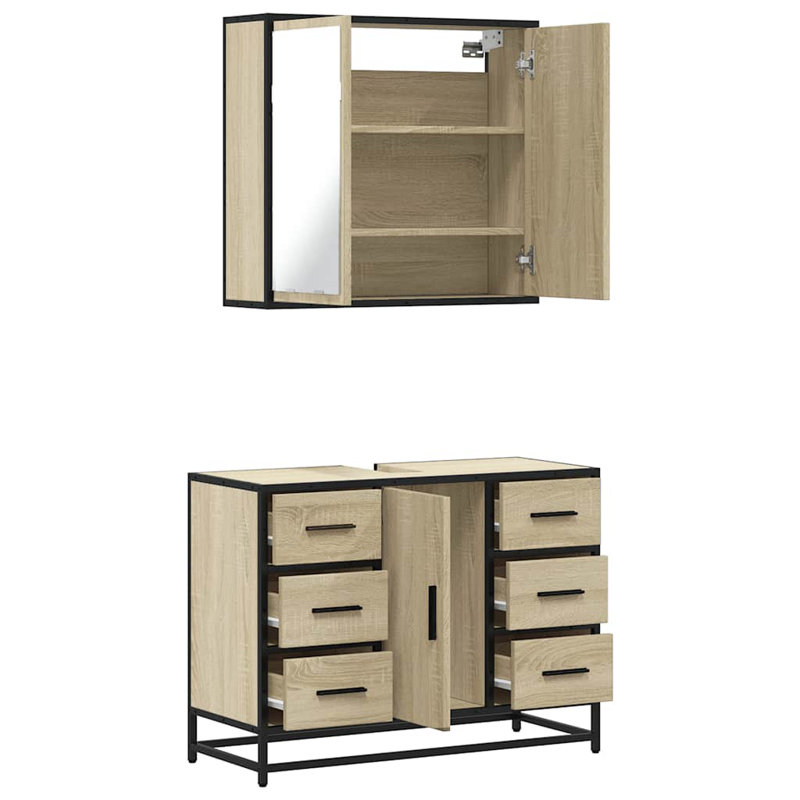 Alusine Bathroom Furniture Suite, Light Wood