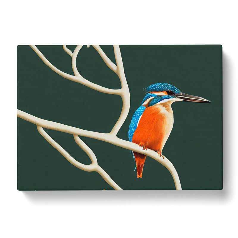Awe Inspiring Kingfisher Bird - Wrapped Canvas, 40cm H x 60cm W