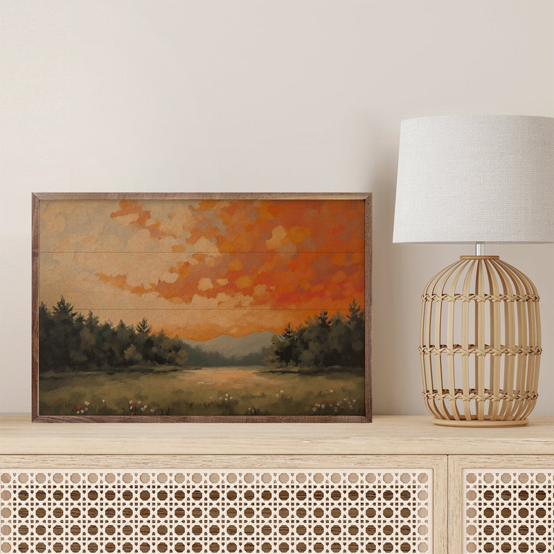 Burning Sunset, 16" H x 24" W