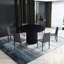 Table de salle à manger attrayante en placage de chêne noir, 47,2 po x 47,2 po x 29,5 po, base fabriquée à la main pour les loisirs de restaurant et la maison en placage