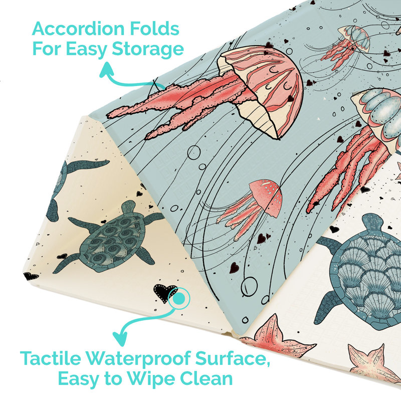 Large Seaside Foam Padded Play Mat with Waterproof Surface