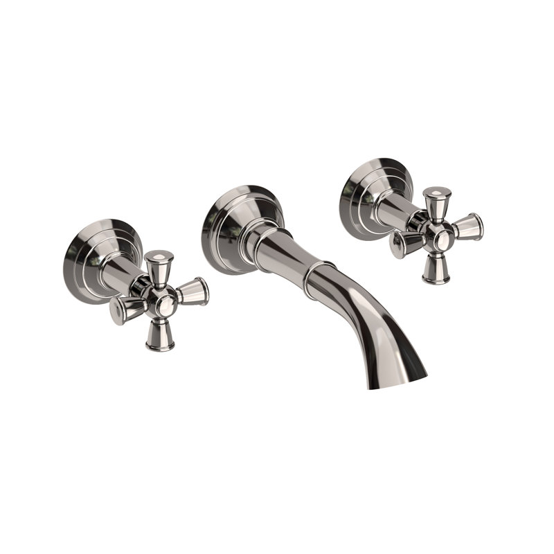 Aylesbury Wall Mount Bathroom Faucet, Polished Nickel