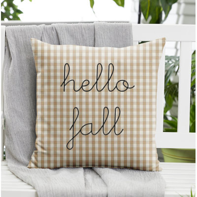 Checkered Outdoor Reversible Throw Pillow