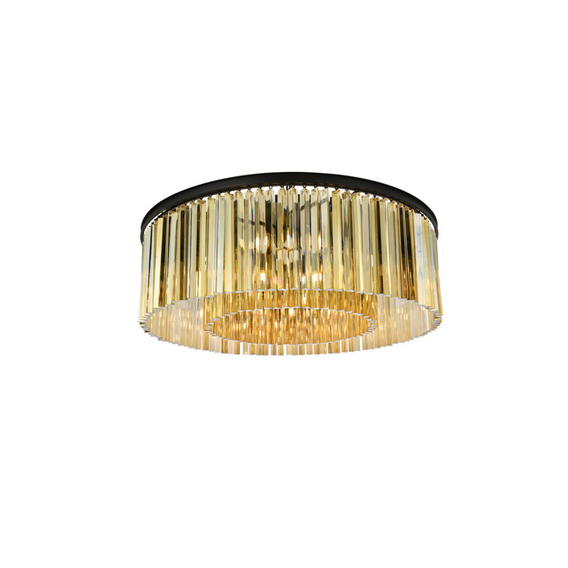 Dahlonega Flush Mount, Mocha Brown, Golden Teak (Smoky)