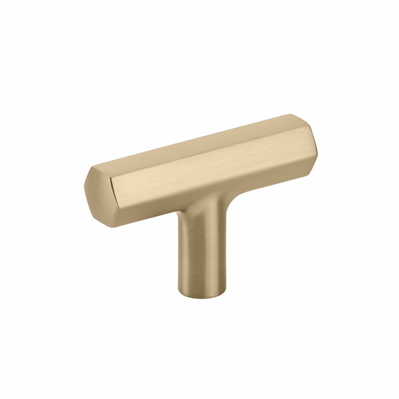 Mod Hex Bar Cabinet T-Knob, Satin Brass
