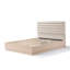 Structure de lit grand en bois avec conception de sommeil silencieux, tête de lit taupe, structure de pieds en caoutchouc massif, système de lattes, support