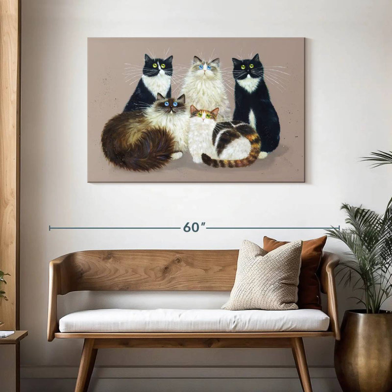 Brampt Five Cat Gang, 30" H x 45" W