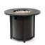 Table de feu ronde de 32 pouces avec hauteur de flamme réglable, personnalisez vos pierres de lave extérieures, créant un espace de vie chaleureux et invitant