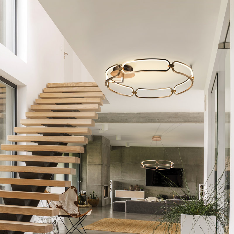 Alaina LED Semi Flush Mount, Gold