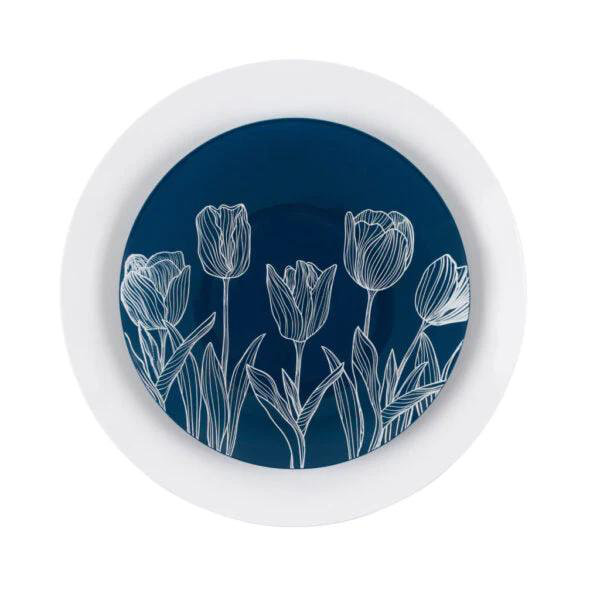 Disposable All Occasions Dinner Plate, Navy/White