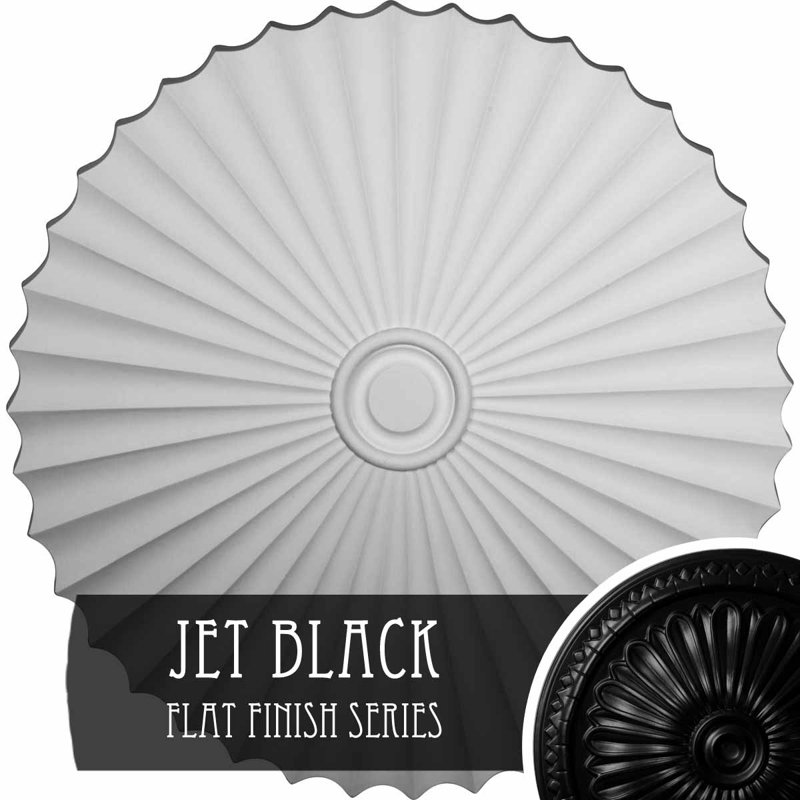 Médaillon de plafond Endurathane Spring, DO 42 1/2 po x P 4 5/8 po (convient aux auvents jusqu'à 9 3/8 po), fini blanc perle peint à la main