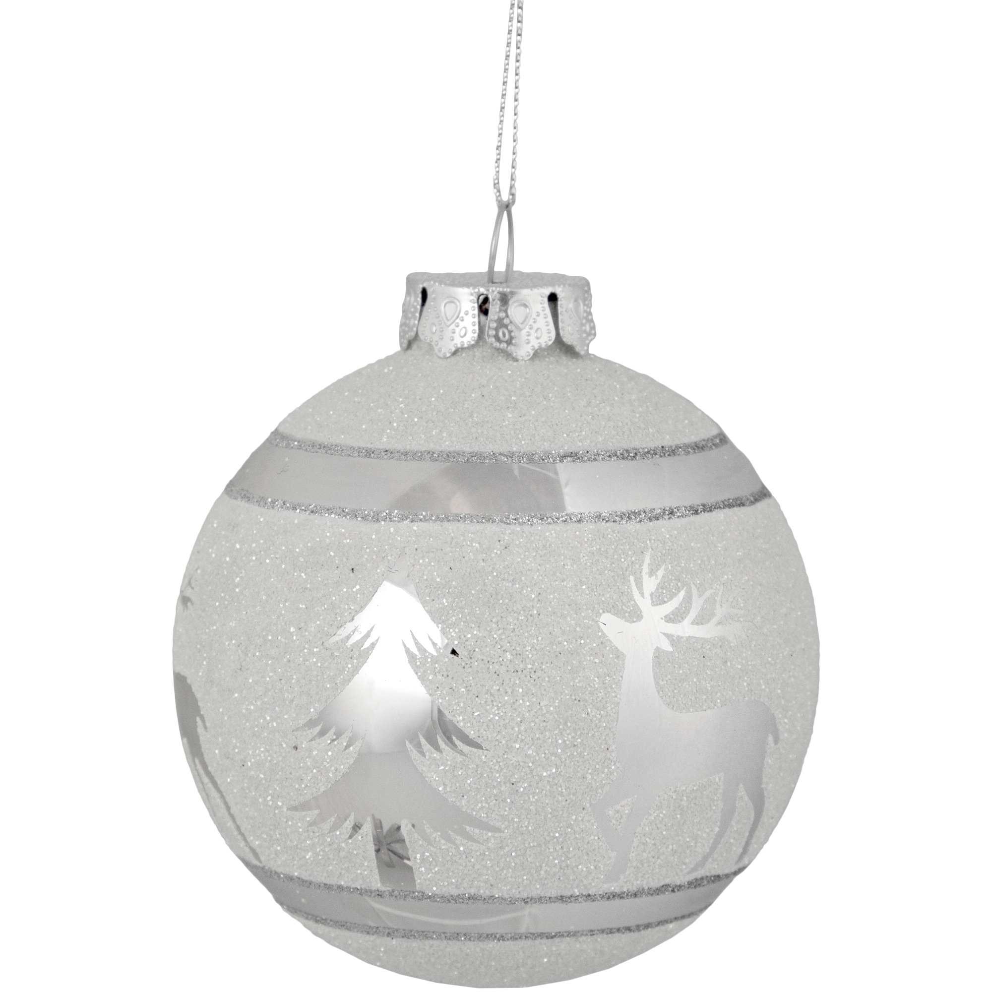 32ct. 3.5 Clear Iridescent Shatterproof Shiny Christmas Ball