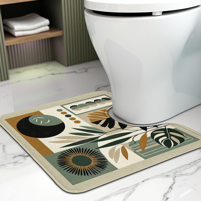 Tapis de salle de bain en U Monstera