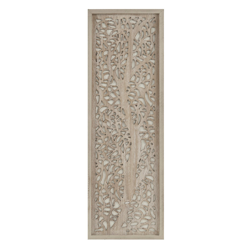 Laser Cut Tree Framed Panel Wall Decor, Natural
