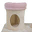 Arbre à chat en forme de fleur, avec plateformes en lit, condos et jouets suspendus, tour de chat à plusieurs niveaux pour chats d'intérieur, moderne, rose et beige