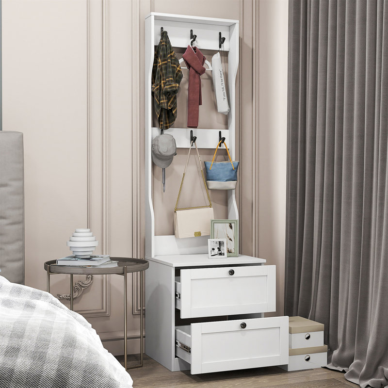 2-In-1 Coat Rack And Nightstand