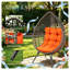 Fauteuil en osier avec structure en acier, siège intérieur / extérieur en rotin de polypropylène gris et orange