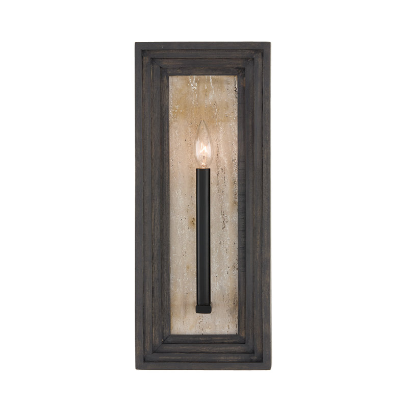 Applique murale 1 lumière l 8,5 po x H 20 po en bois de manguier noir mat et teint à la main espresso