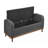 Mid-Century Modern Lift Top Storage Bench Tufted Upholstered Solid Wood Walnut Finish Wooden Furniture-2143512232