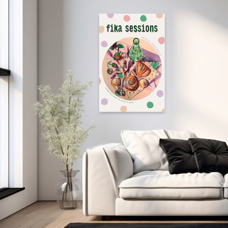 Fika Pastries Coffee Break by Anna Zdanowicz - Wrapped Canvas Print, 91.44 cm H x 60.96 cm W