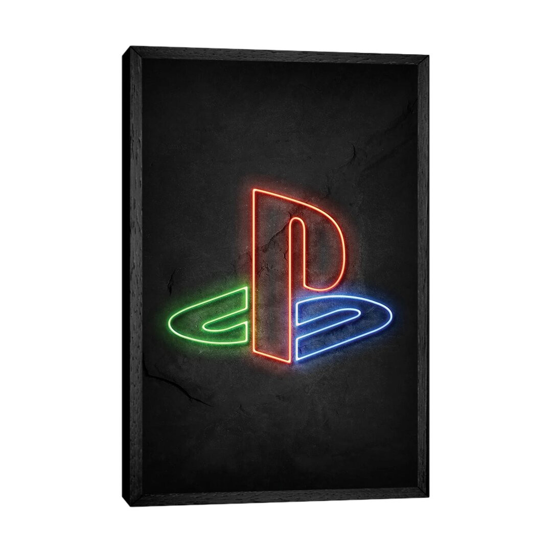 Leinwandbild Playstation Logo Neon