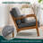 Lemley Mid Century Solid Wood Accent Chair Upholstered Armchair with an Extra Pillow-2049176366