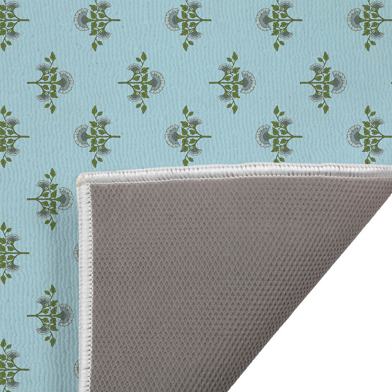 Paillasson Flora, Bleu, L 21 po x L 34 po