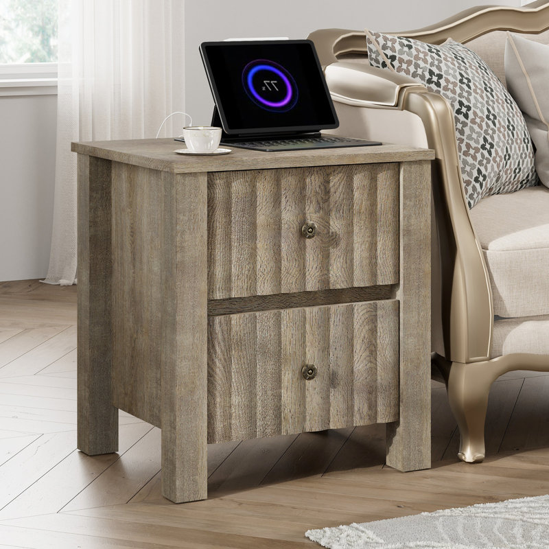 Table de chevet 2 tiroirs Cutaio, 1