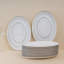 Assiette ovale en porcelaine Paros-Shell en titane de qualité supérieure avec pied, 11 x 7,8 po | Va au micro-ondes et au lave-vaisselle-130382461
