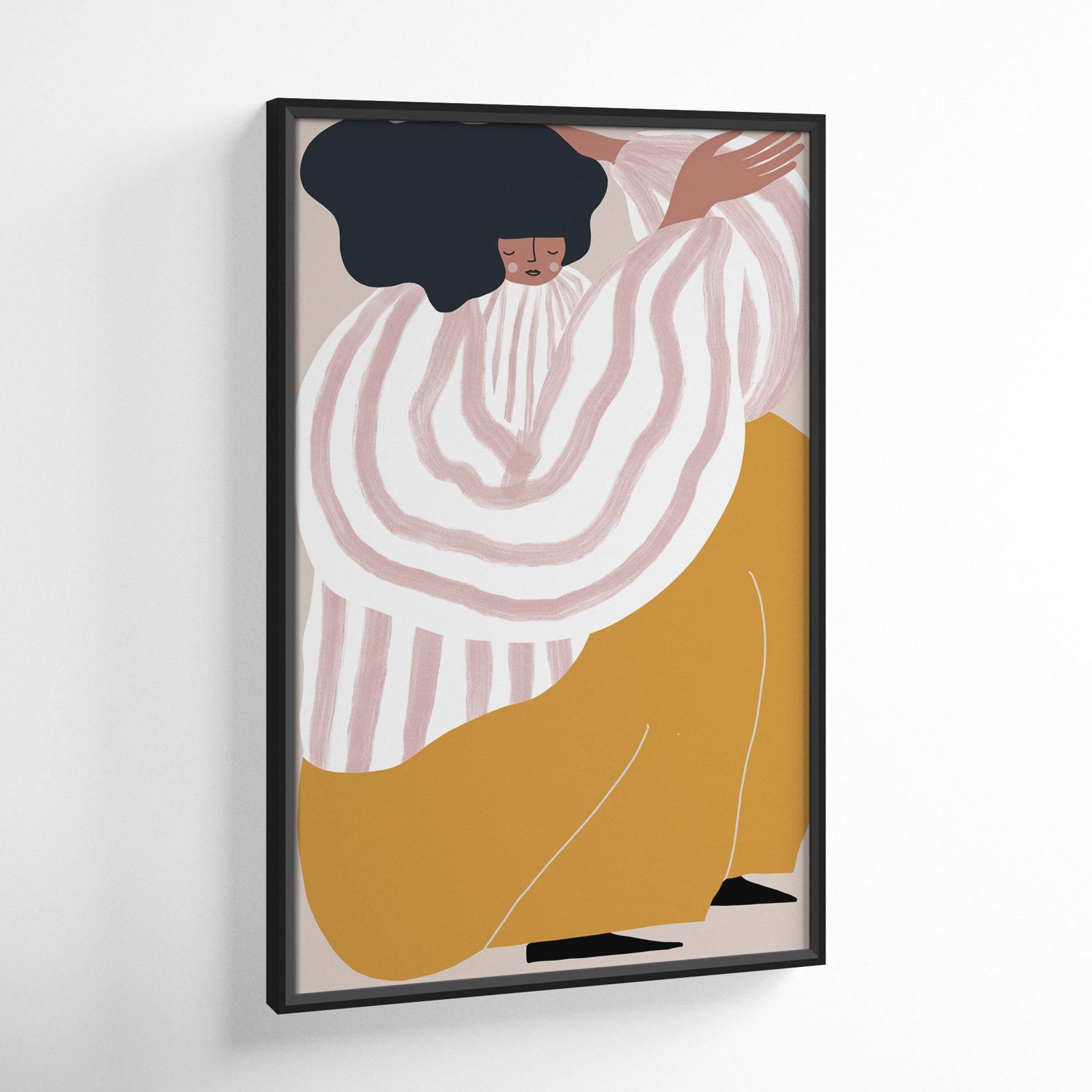 Quarantine Series Portrait 1 Print, White, 34" H x 22" W x 2" D