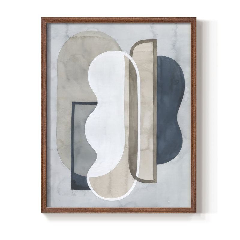 Shapes and Shadows II, reproduction encadrée - bois massif, H 11 po x l 9 po, Noyer