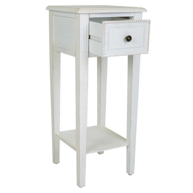 Kimonte 33 cm W Bedside Table, White