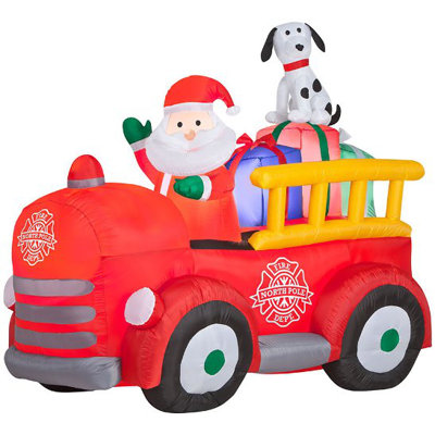 Camion de pompier rétro du père Noël