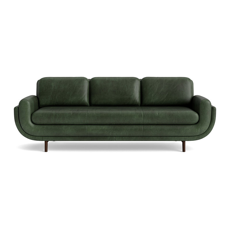 Sofa en cuir Regatta 90, H 33 po x l 90 po x P 34 po, Terre de Sienne, Bedford - Evergreen