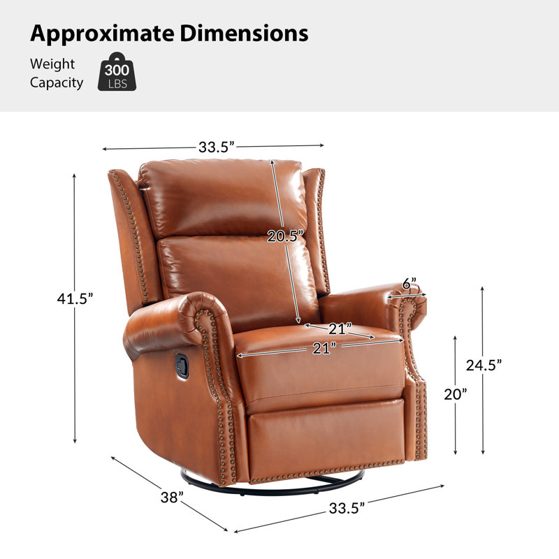 Fauteuil inclinable oscillant et berçant en cuir ciré Hayliee Kelly Clarkson Home (ensemble de 2), Selle