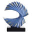 Sculpture en forme de vague bleue et or, décor moderne en résine et vagues pour table, table basse et meuble télé 