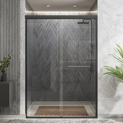 Porte de douche à porte coulissante double en verre 57 po x l 60 po x H 72 po