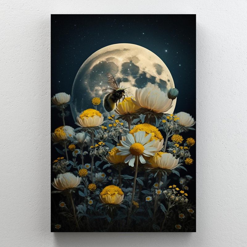 «Wildflowers Under the Mooonlight», impression sur toile tendue, H 14 po x l 11 po x P 1,25 po