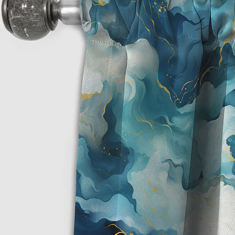 Izidora - Abstract Marble Curtain - Blackout Marble Curtain - 1 Panels, 52" W x 90" L