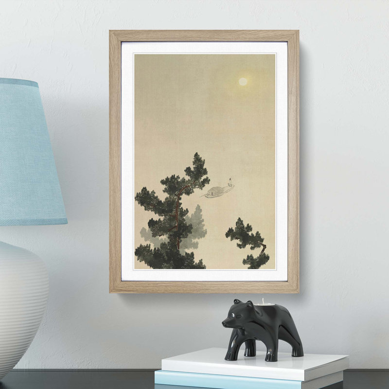 Autumn Moon Over Lake Dongting by Yokoyama Taikan - Single Picture Frame Painting, Oak Framed, 63cm H x 45cm W x 2cm D