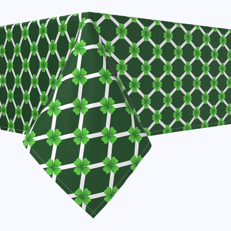 Grassy 3D Shamrock Tablecloth, 104" L x 60" W Rectangular