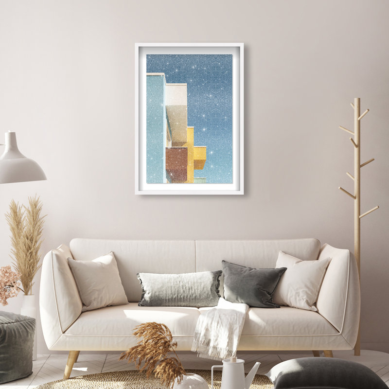 Orthogonal Sky View Shadowbox Architecture Print by Oliver Gal, Black Frame, 10 x 15, 21.5"H x 31.5"W, White Shadowbox