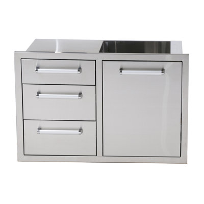 20.6'' Stainless Steel Grade 304 Stainless Steel Drop-In Door & Drawer Combo