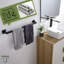 Porte-serviettes simple de 24 po, porte-serviettes de cuisine, porte-serviettes mural en acier inoxydable SUS304, noir mat