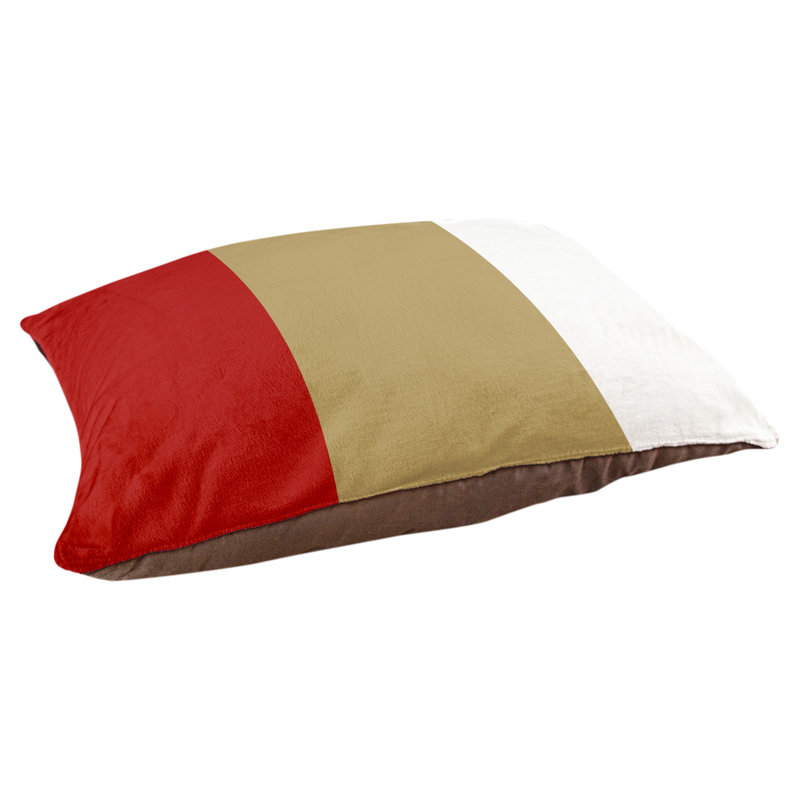 Oreiller Syracuse, Grand (l 40 po x P 30 po x H 6,5 po), Rouge / or / blanc
