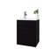 Meuble-lavabo flottant mural contemporain au fini avec porte simple et lavabo encastré, profil rectangulaire peu encombrant, panneau de particules fini avec porte d'évier, pour plus d'efficacité,-1458083154