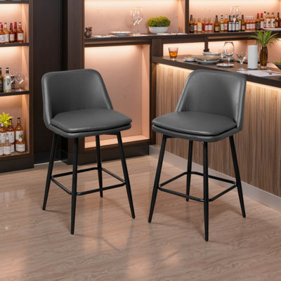 Deboroh 25.6" Swivel Upholstered  Bar & Counter Stool