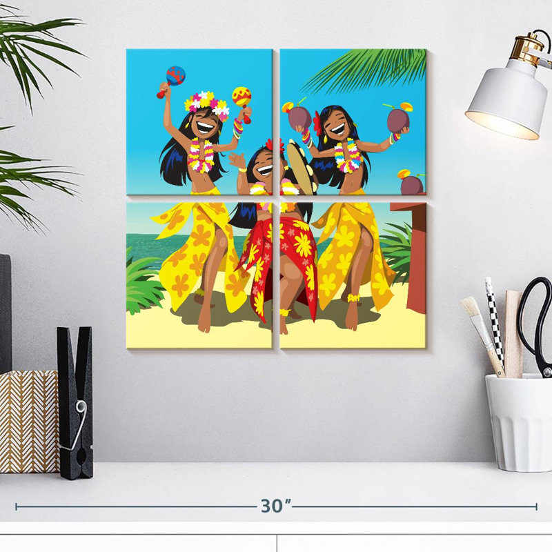 Enn Hawaiian Hula Dancers, H 18 po x l 18 po