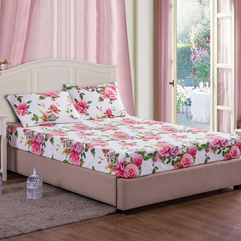Floral Microfiber Sheet Set, Full/Double