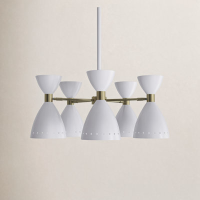Bimini 5-Light Metal Geometric Shaded Chandelier